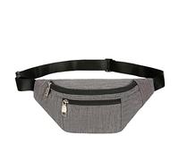 Fanny Pack para hombres y mujeres, moda impermeable paquetes de cintura con cinturón ajustable, bolsa casual para viajes deportes correr (gris oscuro)
