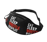 Fanny Pack para Mujeres Hombres Eat Sleep Wrestle Repeat Wrestling Workout Riñonera Monedero Senderismo Bolsa de teléfono