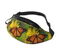 Fanny Pack para Mujeres Hombres Monarch On Yellow Flower Crossbody Riñonera Monedero Running Bum Bag