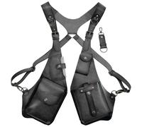 Fanny Pack Riñonera - Arnés Antirrobo para Hombre, Bolso de Hombro de Piel Sintética | Medieval Vintage Seguridad Funda Móvil para Hombres y Mujeres Monedero Ajustable, Negro , ver descripción