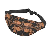 Fanny Pack - Riñonera de ataque de guerrero griego antiguo, casual, con hebillas ajustables, para hombres y mujeres, color negro, Como se muestra en la imagen, Talla única, Mochila de senderismo