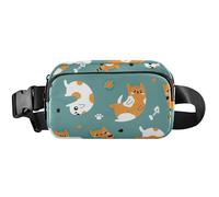 Fanny Packs - Linda riñonera impermeable para mujer, diseño de gatos, color verde azulado, 8 x 5.3 x 2.3 pulgadas, diseño divertido y lindo de gatos, verde azulado, 8 x 5.3 x 2.3 pulgadas, Cute Cats