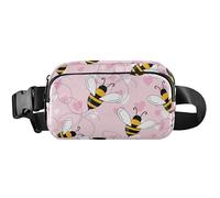 Fanny Packs - Riñonera cruzada para mujer, diseño de abejas dulces, color rosa, 8 x 5.3 x 2.3 pulgadas, divertido y lindo color rosa, 8 x 5.3 x 2.3 pulgadas, Sweet Bees Pink, 8 x 5.3 x 2.3 inch
