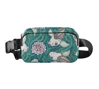 Fanny Packs - Riñonera impermeable para mujer, diseño de pez, 8 x 5.3 x 2.3 pulgadas, divertido y lindo color verde pescado, 8 x 5.3 x 2.3 pulgadas, divertido y lindo, Fancy Fish Green, 8 x 5.3 x 2.3