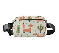 Fanny Packs - Riñonera impermeable para mujer, diseño de zorro juguetón, beige, 20 x 13,5 x 5,8 cm, divertido y lindo color beige, 20,3 x 13,5 x 5,8 cm, Playful Fox Beige, 8 x 5.3 x 2.3 inch