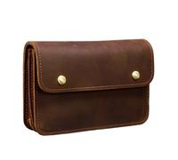 Fanny Riñonera de cuero para hombre con mini caja de teléfono y monedero para exteriores, Modelo 2 Amarillo Marrón, One Size