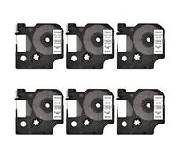Fanooma Cinta de etiqueta industrial compatible para DYMO Rhino 4200 5000 5200 6000 etiquetadoras industriales, recambios permanentes industriales, impresión negra sobre blanco, 12 x 18 pies,