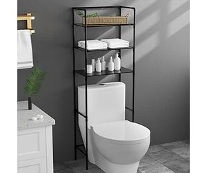 FANOYA Estanteria Baño Encima WC, Estantes de Baño sobre El Gabinete del Inodoro, Fácil de Montar y Ahorra Espacio, Organizador de Baño Independiente, 45 * 25 * 150 Cm