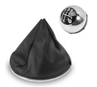 FanPaYY Kit de recambio para palanca de cambios de 5 marchas, compatible con FI-AT 500, funda para palanca de cambios manual + pomo + abrazadera cromada interior y exterior del marco