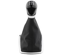 FanPaYY Pomo de Palanca de Cambios de 5 Velocidades compatible con Fiesta MK7 Focus MK2 MK3 Kuga Galaxy MK3 B-Max S-Max Marco de Anillo de Perilla de guía de Palanca de Cambios Manual Cromado