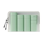 FANPOI Juego de 5 Botellas dispensadoras de Crema de Viaje, Juego de recipientes de Aseo de Viaje, Aprobado por la TSA, Esenciales de Viaje, Verde Claro