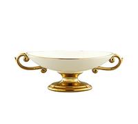 fanquare Cuenco con Patas de Fruta de Porcelana Blanca, Plato de Servicio, Plato de Cena de Cerámica para Ensalada, Pan