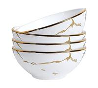 fanquare Cuenco de Sopa de Porcelana de 4 Piezas de Mármol, Cuenco de Cereal de 280 ml para Ensalada, Pasta, Ramen, Arroz y Postre, Pequeño
