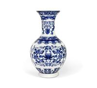 fanquare - Jarrón pequeño de porcelana azul y blanco, jarrones decorativos chinos, jarrón de flores de cerámica tradicional, 14 cm