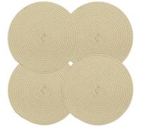 fanquare Juego de 4 Salvamanteles Individuales Boho de Cuerda de Algodón Trenzada, 30 cm Círculo, Protectores Térmicos Antideslizantes para Ollas Calientes para Interior y Exterior, marrón Oscuro