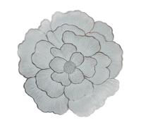 fanquare Manteles Individuales en Forma de Rosa 38cm Salvamanteles Redondos Metálicos Juego de 6 Salvamanteles de Plata Resistentes al Calor Impermeables para Cocina Casa Comedor Boda