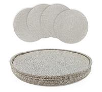 fanquare Manteles Individuales Tejidos con Cuerda de Algodón Juego de 4 Salvamanteles Trenzado Marrón 33cm Salvamanteles de Algodón Natural Lavables con Soporte para Cocina Comedor