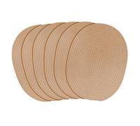 fanquare Manteles Individuales Tejidos Ovalados Juego de 6 Manteles Individuales Trenzados de Algodón Marrón Oscuro Salvamanteles Lavables Resistentes al Calor para Mesa de Comedor Cocina 30 * 40cm