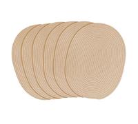 fanquare Manteles Individuales Tejidos Ovalados Juego de 6 Manteles Individuales Trenzados de Algodón Marrón Claro Salvamanteles Lavables Resistentes al Calor para Mesa de Comedor Cocina 30 * 40cm