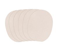 fanquare Manteles Individuales Tejidos Ovalados Juego de 6 Manteles Individuales Trenzados de Algodón Beige Salvamanteles Lavables Resistentes al Calor para Mesa de Comedor Cocina 30 * 40cm