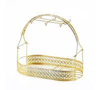 fanquare Soporte de Exhibición de Tazas de Té, Portavasos de Café, Metal Dorado, Tazas Platos Drenaje Organizador para Cocina, hogar