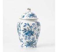fanquare Tarros de Jengibre Azules y Blancos con Tapa Bote de Té de Porcelana China Jarrón Decorativo con Flor de Rosa Tarro de Cerámica para Té Café Azúcar
