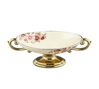 fanquare Tazone de Cereal de Cerámica Floral, Cuenco con Patas de Postre, Plato de Servicio para Almuerzo, Cocina