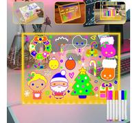 Fanrui Memorias iluminadas de tamaño A4, tablero de mensajes LED con bolígrafo de 7 colores, soporte de ajuste y regulable, tablero acrílico brillante de 11.81 x 7.87 pulgadas, bloc de notas