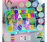 Fanrui Pizarra LED de borrado en seco de 7 colores que cambian de color de 11.81 x 7.9 pulgadas, alimentado por USB con control remoto, temporizador y atenuador, tablero de notas iluminado para