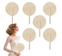 Fans de la rafia, Farmhouse Chinese Cooling suministra decoración de pared boho hecha a mano para clima cálido, fanáticos de la rafia natural, abanicos de manos de hojas de palma