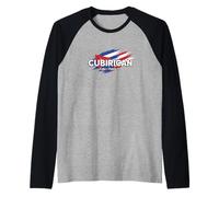 Fans del Orgullo de la Bandera de Puerto Rico de Cuba Camiseta Manga Raglan