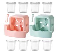 Fans Mister, Fan Ice Holder, 2 Pieces Box, 8 Pieces Cups Rechargeable Battery Adjustable Speeds Lightweight Portable Refillable, Air Cooler for Home Bedroom, 3.54 * 4.33 * 3.54Inches, Pink and Blue