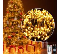 FANSANMY Guirnalda de Luces Exterior 60M 600 LED, Luces Navideñas con Mando a Distancia, 8 Modos Temporizador Auto, Blanco Cálido para Árbol de Navidad, Jardín, Balcón, Boda, Decoración Fiesta
