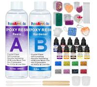 FansArriche Resina Epoxi Transparente No Tóxica 500ml - Relación 1:1 para Decoración y Manualidades