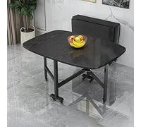 FANSENG Mesa de Comedor Extensible,Mesa de Comedor Extensible de Madera, Ahorro de Espacio, diseño de Borde Redondo, Mesa de Escritorio de Cocina móvil Ajustable con Ruedas(A,(120 * 70cm))