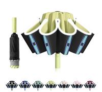 FANSEZQ Paraguas Automático con Apertura y Cierre Invertido | Resistente al Viento 10 Varillas | Paraguas Grande 105 cm Plegable | Unisex Adulto (Verde Matcha)