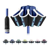 FANSEZQ Paraguas Automático con Apertura y Cierre Invertido | Resistente al Viento 10 Varillas | Paraguas Grande 105 cm Plegable | Unisex Adulto (Azul marino)