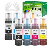 FANSHENG 104 Tinta Compatible con Epson 104 Botellas de Recarga de Tinta para Ecotank ET-1810 ET-2726 ET-2810 ET-2811 ET-2812 ET-2814 ET-2815 ET-2820 ET-2821 ET-2825 ET-2826 ET-4800 (8P 2Bk/2C/2M/2Y)
