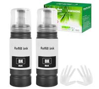 FANSHENG 104 Tinta Compatible con epson 104 Botellas de Recarga de Tinta para ET-1810 ET-2726 ET-2810 ET-2811 ET-2812 ET-2814 ET-2815 ET-2820 ET-2821 ET-2825 ET-2826 ET-4800 (2 Pack Negro x 2)