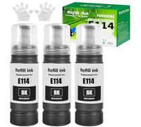 FANSHENG 114 Tinta Compatible con Epson 114 Botellas de Recarga de Tinta para Ecotank ET-8500 ET8550 Compatible con C13T07A140 C13T07B140 (3 Colores Negro x 3)