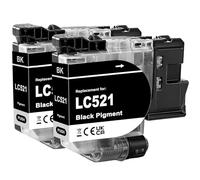 FANSHENG LC521 - Cartuchos de tinta compatibles con Brother LC521VAL LC 521 DCPJ1260W DCPJ1310DW DCPJ1313DW DCPJ1360DW DCPJ1460DW Impresora (2 negros)