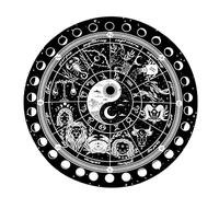 FANSHINUO Adivinaciones Mat Symbol Moonphase Altars Tarots Card Pad Astrología Péndulos Gráfico para Adivinaciones Energía Sanación Astrología Péndulos