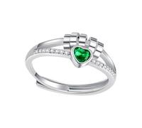 FANSHINUO Anillos ansiosos de latón resistente, chapados en oro de 14 quilates, diseño de corazón con circonita cúbica, cuentas giratorias portátiles para aliviar el estrés, Adjustable opening: 1.3