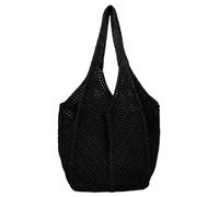 FANSHINUO Bolsa de ganchillo única y estética para mujer, bolsa de hombro casual, bolsas de compras en las axilas, para días de playa y más bolso de viaje ligero, Black, One Size