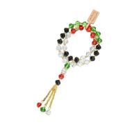 FANSHINUO Cadena ajustable de cristal multicolor hecha a mano para oración festiva, joyería de uso diario, borlas triangulares ligeras, talla única, como se describe