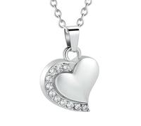 FANSHINUO Collar con medallón para cenizas de mascotas, para mascotas, mamá, medallón para cenizas/pelo, corazón con diamantes de imitación conmemorativos con imagen