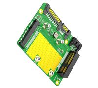 FANSHINUO Dos discos duros Msata a dos adaptadores SATA3.0 con soporte de marco de aluminio convierten discos duros SATA3.0 a convertidores SSD DualSSD