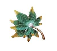 FANSHINUO Elegante broche de hoja de arce con cierre seguro para mujer, joyería de moda, accesorios de ropa para fiestas