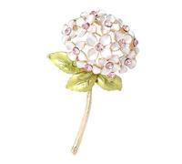 FANSHINUO Elegante broche de hortensia en tonos blancos sofisticado pin de flores para mujeres de moda que buscan estilos y detalles, 5.4*3.1*1cm, Metal