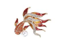 FANSHINUO Elegante pin de solapa de pesca dorada con diseños de aceite goteando, accesorio de contraste para suministros de fiesta disfraces, as the pic show, Metal